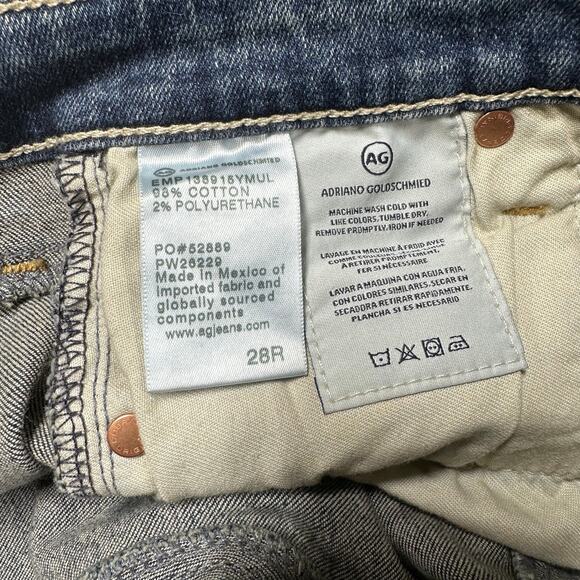 AG Adriano Goldschmied The Legging Ankle in Mural Jeans Distressed Size 28R Blue - Picture 7 of 13